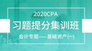 2020CPA习题提分集训班：会计专题——基础资产（一）
